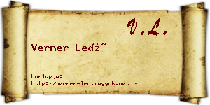 Verner Leó névjegykártya